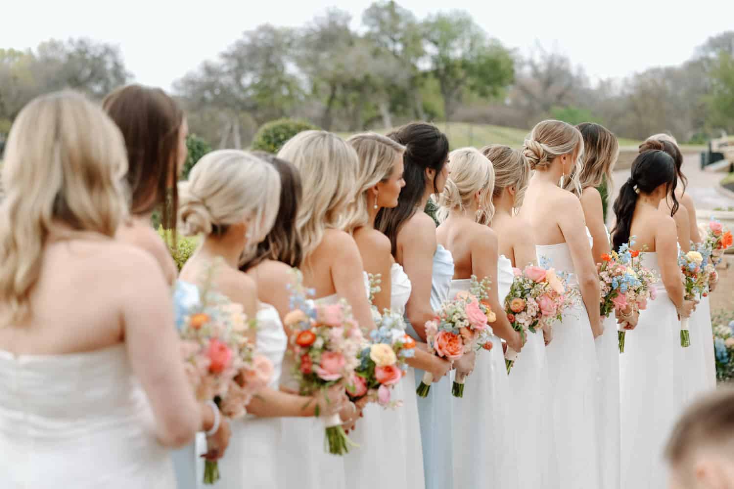Beautiful wedding bouquets featuring fresh flowers for brides and bridesmaids.
